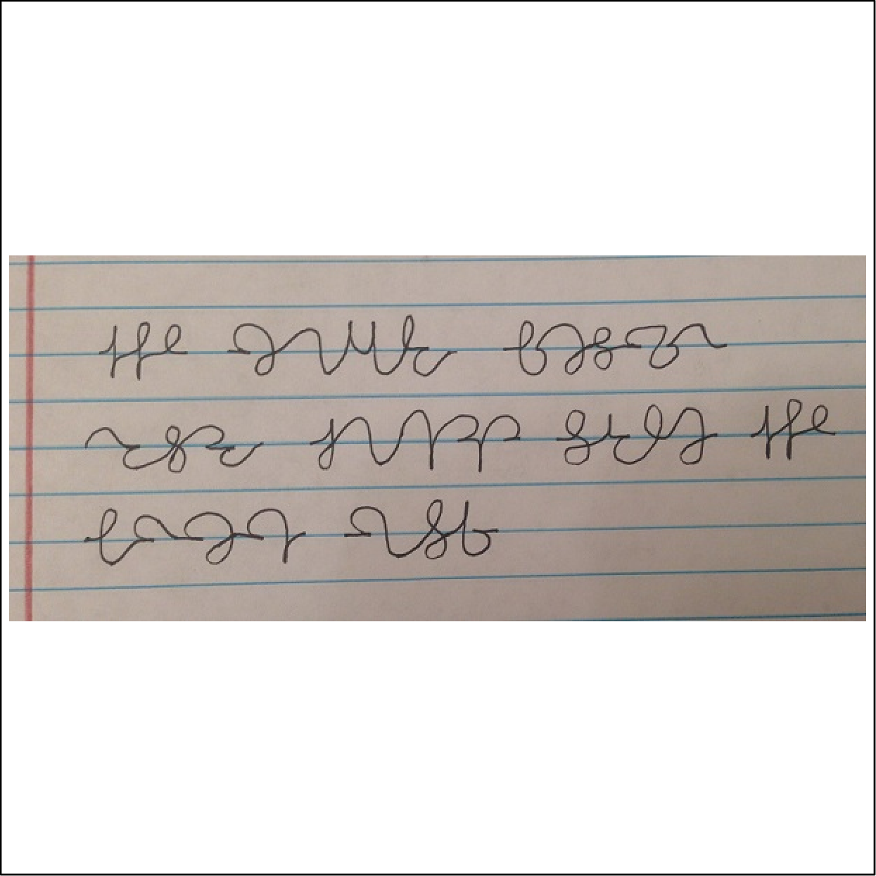 Simple Cursive Font Made of 5 Curve types