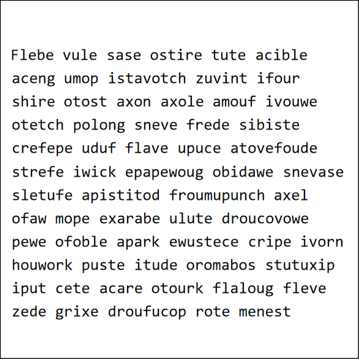 Simple Made-Up Word Genrator